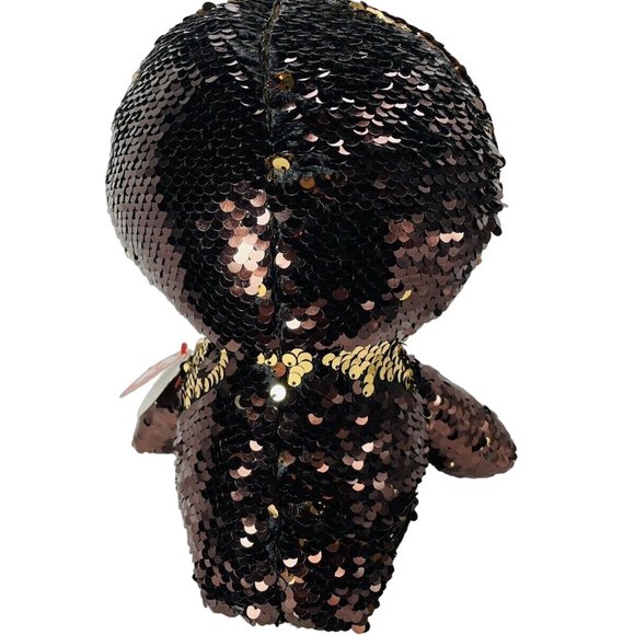TY FLIPPABLES Dangler Sloth 10" sequins change color Brown Gold February Birth - Picture 6 of 12